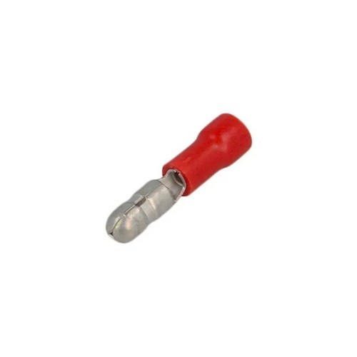 Terminal faston macho cilíndrico preaislado PVC rojo 4MM - 3
