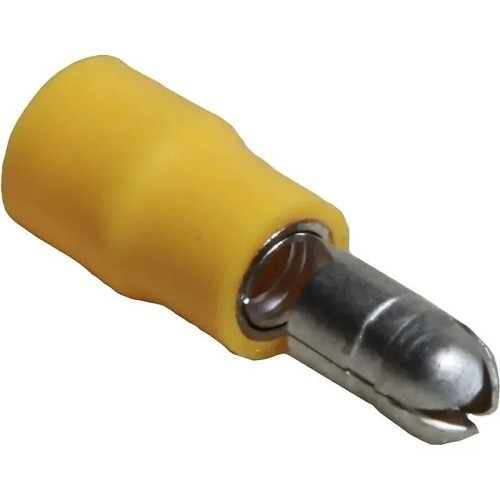 Terminal faston macho cilíndrico preaislado PVC amarillo 5MM - 1