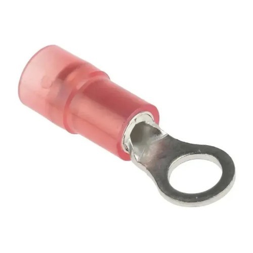 Terminal preaislado redondo rojo de 5,3mm con aislante termoretráctil - 1