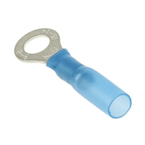 Terminal preaislado redondo azul de 6,4mm con aislante termoretráctil - 1