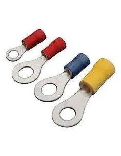 Terminal redondo preaislado rojo de diámetro de 6,4mm - 1 2