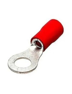 Terminal redondo preaislado rojo de diámetro de 6,4mm - 1
