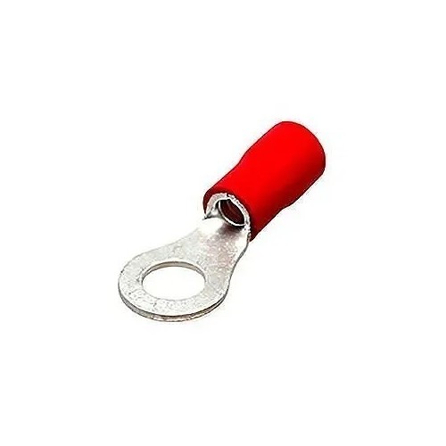 Terminal redondo preaislado rojo de diámetro de 6,4mm - 1 Terminal redondo preaislado rojo de diámetro de 6,4mm - 1
