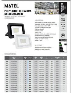 Proyector LED Matel RGB negro 30W IP66 - 1 2