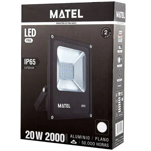 Proyector LED Matel negro 20W IP65 Fría - 3