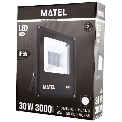 Proyector LED Matel negro 30W IP65 Fría - 2 Proyector LED Matel negro 30W IP65 Fría - 2