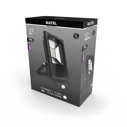 Proyector LED con sensor negro Matel 30W (Fría y Cálida) - 2