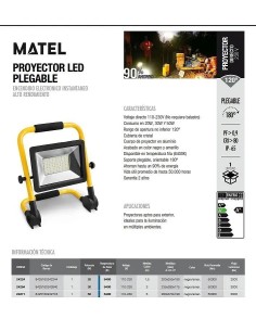 Proyector LED Matel plegable 1,5 metros 20W Fría - 1 2