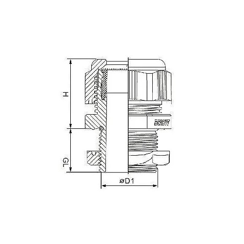 Prensaestopas PM40 con tuerca de poliamida gris claro - 1 Prensaestopas PM40 con tuerca de poliamida gris claro - 1