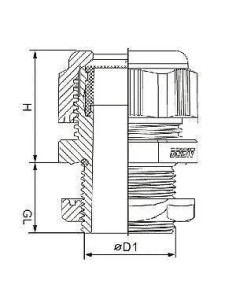Prensaestopas PM12 poliamida con tuerca gris oscuro - 1 2