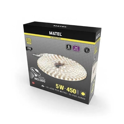 Tira LED Matel 230V 5 metros 5W IP65 Cálida - 2