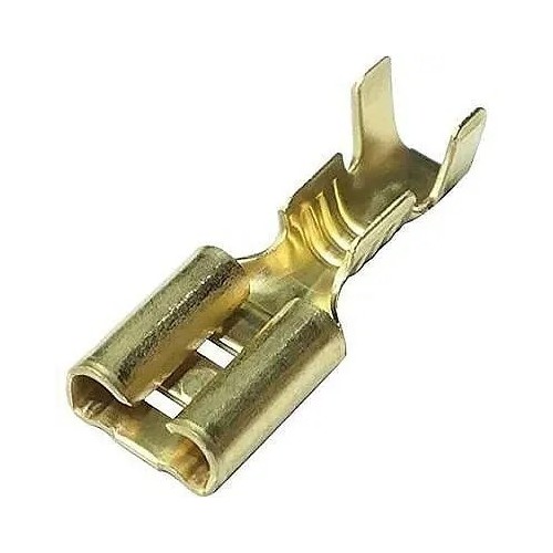 Terminal latón faston hembra con retenedor 6,3mm para cables 1 - 2,5mm2 - 1