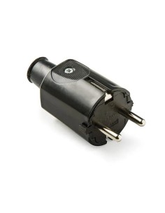 Clavija de goma negra T.T lateral 16A 250V blanco de Famatel 1133 - 1