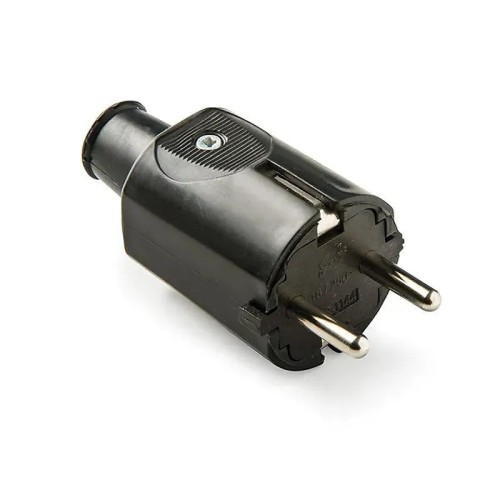 Clavija de goma negra T.T lateral 16A 250V blanco de Famatel 1133 - 1