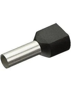 Puntera hueca doble aislada 1,5MM negra