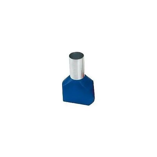 Puntera hueca doble aislada de  sección 2,5 MM azul
