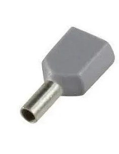 Puntera hueca doble aislada de sección 4MM gris