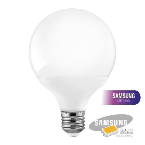 Bombilla LED Matel globo G95 chip samsung E27 12W (Fría, Cálida, Neutra)