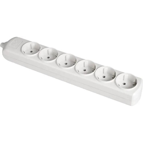 Enchufe múltiple blanco 6 tomas sin cable 2P+T Solera 8006 - 1