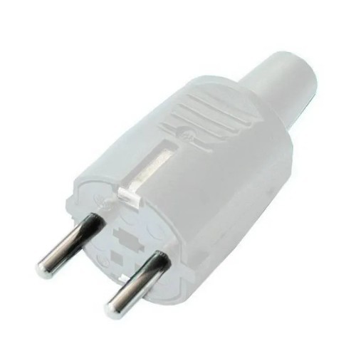 Clavija bipolar schuko de goma blanca 16A Fenoplástica - 1