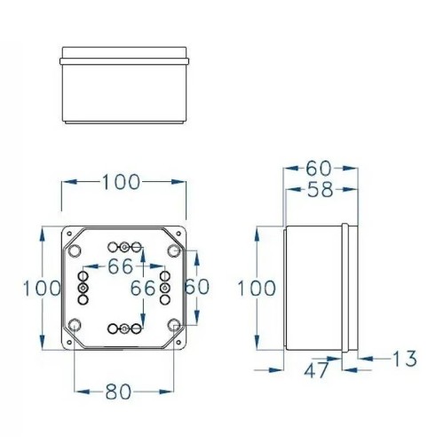Caja eléctrica 100x100x60 mm IP65 Fenoplástica - 2
