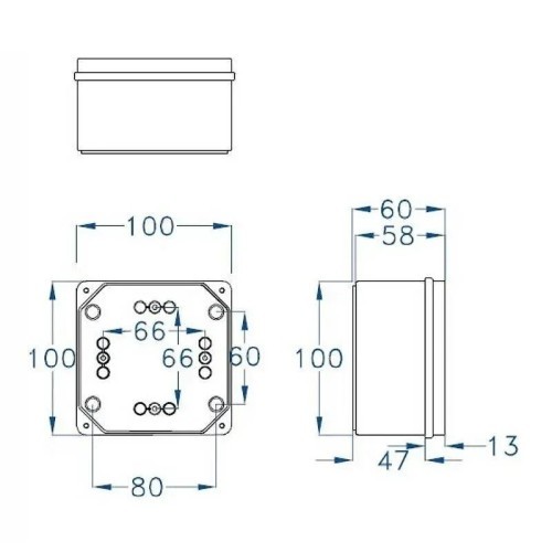 Caja eléctrica 100x100x60 mm IP65 Fenoplástica - 2