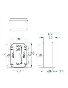 Caja estanca 130x90x65 mm IP65 Fenoplástica - 1 2