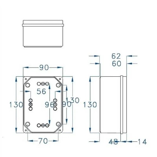 Caja estanca 130x90x65 mm IP65 Fenoplástica - 2