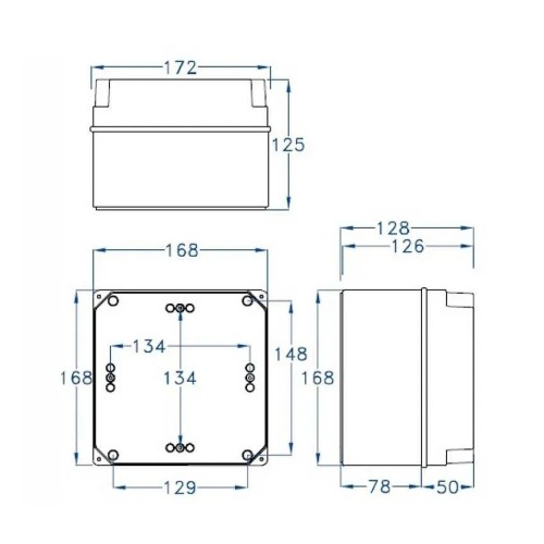 Caja eléctrica IP65 170x170x128 mm Fenoplástica - 2