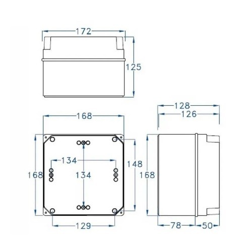 Caja eléctrica IP65 170x170x128 mm Fenoplástica - 2
