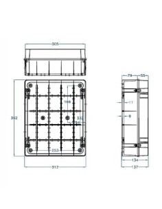 Caja estanca eléctrica IP65 380x300x120 Fenoplástica - 1 2