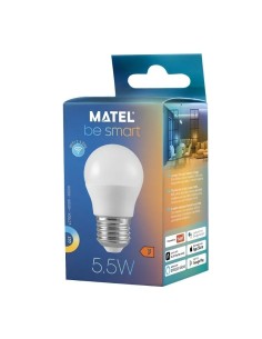 Bombilla LED Smart WiFi esférica regulable E27 5,5W CCT 2