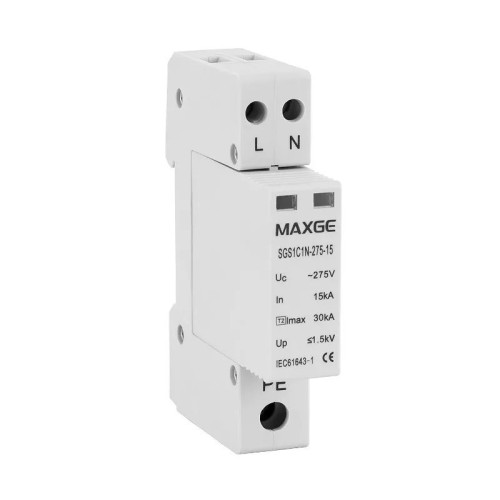 Protector de sobretensiones transitorias 1P+N Clase II 30kA 15kA 1,5kV - 1