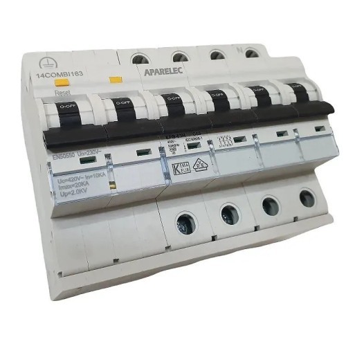 Protector de sobretensiones transitorio + permanente 4P 63A 20KA - 2