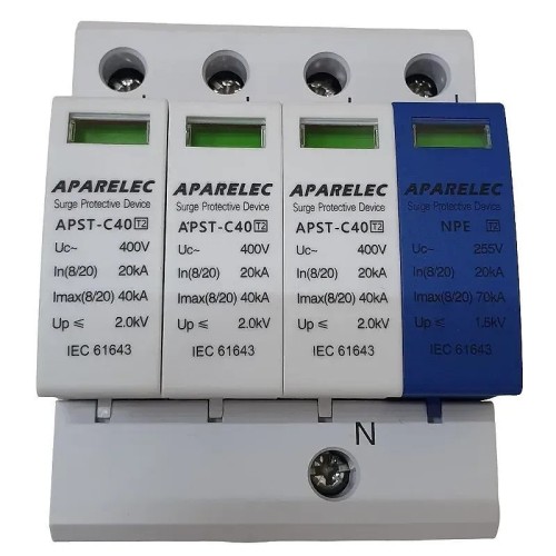 Protector de sobretensiones transitorias 3P+N+T 4 módulos 40kA 415V - 3