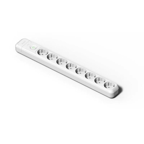 Base múltiple 8 tomas TT blanca con interruptor Famatel 2529 - 1