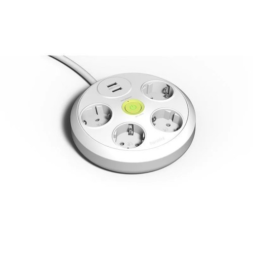 Base redonda 4 tomas + 2 USB TT 3m blanca interruptor Famatel 2644/3 - 1 Base redonda 4 tomas + 2 USB TT 3m blanca interruptor Famatel 2644/3 - 1