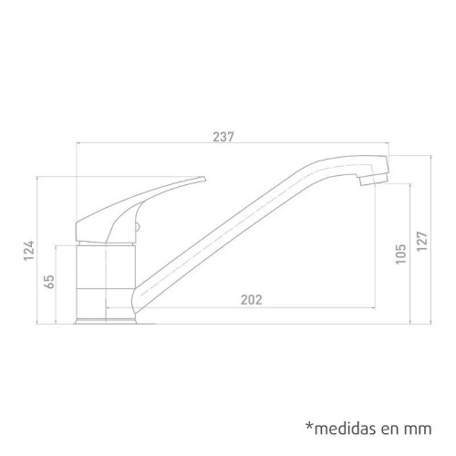 Grifo Fregadero con Tubo Bajo Horizontal serie Java Artic - 4