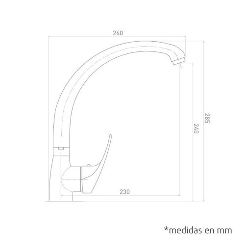 Grifo Monomando Fregadero con Tubo Alto Vertical serie Java Artic - 5