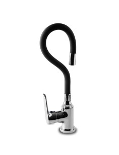 Grifo Monomando Fregadero Caño Goma Flexible Negro serie Java Artic - 1 2
