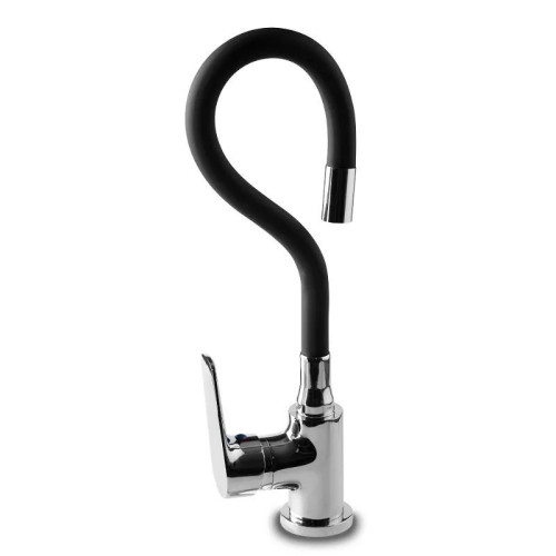 Grifo Monomando Fregadero Caño Goma Flexible Negro serie Java Artic - 2