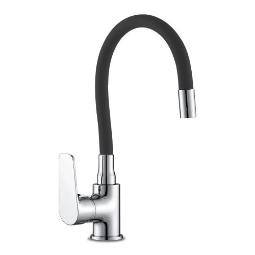 Grifo Monomando Fregadero Caño Goma Flexible Negro serie Java Artic - 1