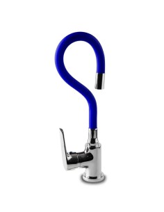 Grifo Monomando Fregadero Caño Goma Flexible Azul serie Java Artic - 1 2