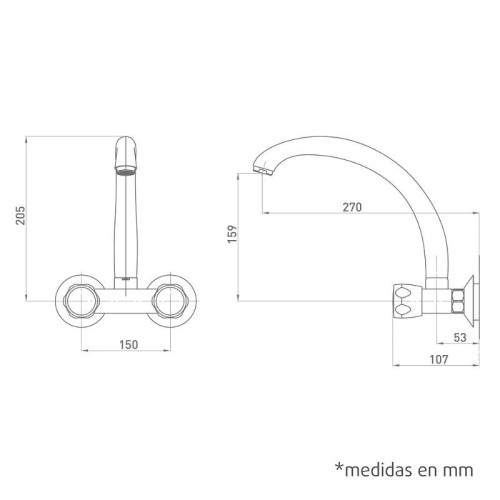 Batería de cocina alto mural 15CM serie Indic Artic