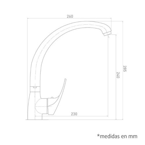 Grifo Fregadero con Tubo Alto Horizontal serie Pacific Artic - 5 Grifo Fregadero con Tubo Alto Horizontal serie Pacific Artic - 5