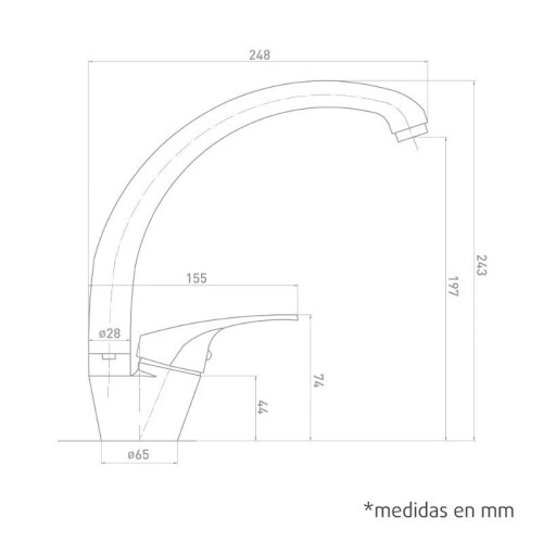 Grifo Fregadero con Caño Fundido serie Pacific Artic - 5