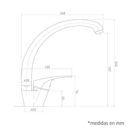 Grifo Fregadero con Caño Fundido serie Pacific Artic - 5