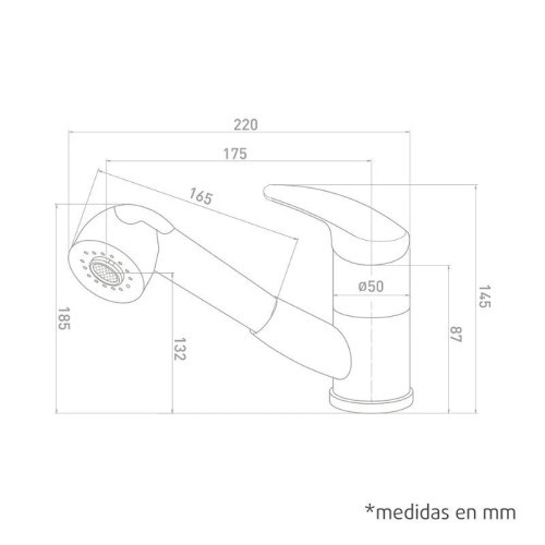 Grifo Monomando Fregadero Extensible Bajo serie Pacific Artic - 6