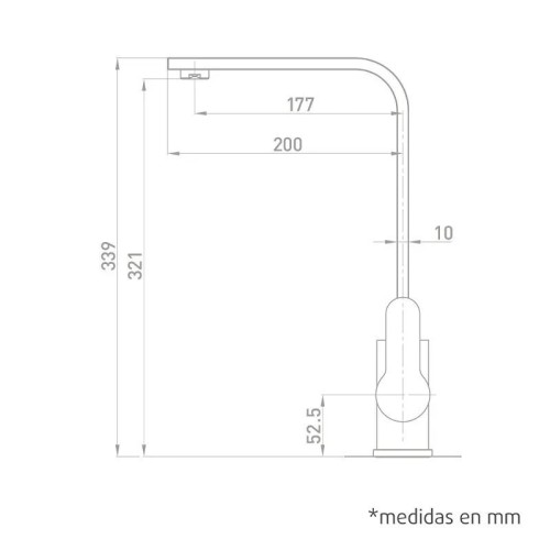 Grifo fregadero con tubo plano recto serie Atlantic Artic - 4