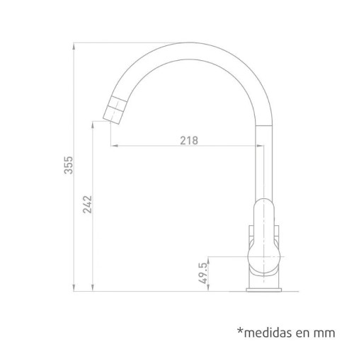 Grifo monomando fregadero con caño alto serie Atlantic Artic - 4